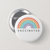 Gevaccineerde regenboog | Covid Coronavirus Vaccin Ronde Button 5,7 Cm (Voorkant /achterkant)
