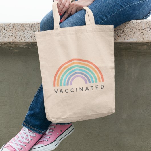 Gevaccineerde regenboog | Covid Coronavirus Vaccin Tote Bag