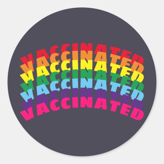 gevaccineerde regenboog van pride, donkerblauw ronde sticker (Voorkant)