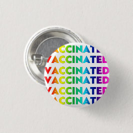 Gevaccineerde regenboogpride lgbt lgbtq homopatroo ronde button 3,2 cm