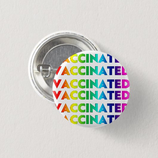 Gevaccineerde regenboogpride lgbt lgbtq homopatroo ronde button 3,2 cm (Voorkant /achterkant)