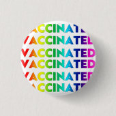 Gevaccineerde regenboogpride lgbt lgbtq homopatroo ronde button 3,2 cm (Voorkant)