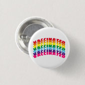 Gevaccineerde regenboogpride moderne koele pinknop ronde button 3,2 cm (Voorkant /achterkant)