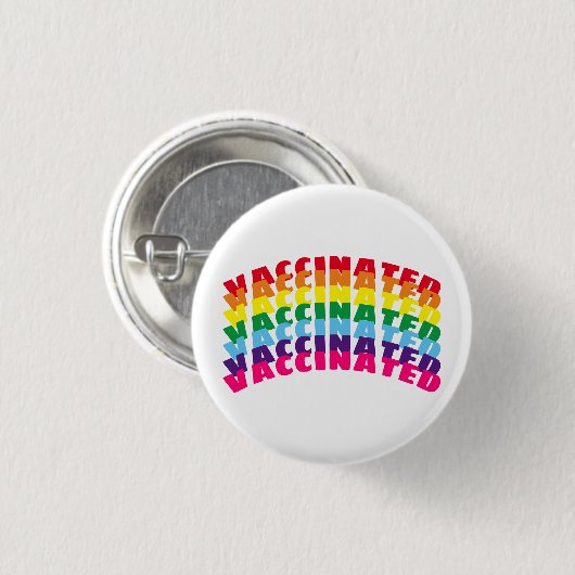 Gevaccineerde regenboogpride moderne koele pinknop ronde button 3,2 cm (Voorkant /achterkant)