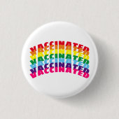 Gevaccineerde regenboogpride moderne koele pinknop ronde button 3,2 cm (Voorkant)