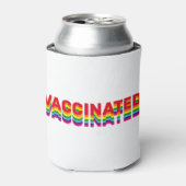 Gevaccineerde regenboogretro kleuren pride lgbt ga blikjeskoeler (Blikje Voorkant)
