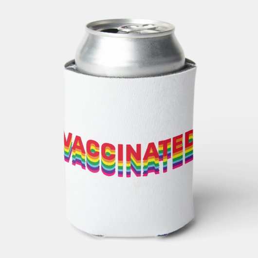 Gevaccineerde regenboogretro kleuren pride lgbt ga blikjeskoeler (Blikje Voorkant)