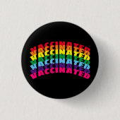 Gevaccineerde regenboogzwarte pride moderne pinkno ronde button 3,2 cm (Voorkant)