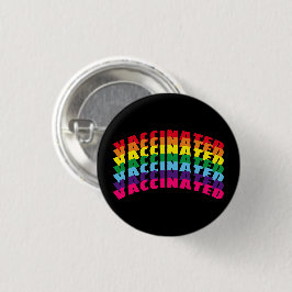 Gevaccineerde regenboogzwarte pride moderne pinkno ronde button 3,2 cm