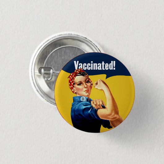 Gevaccineerde Rosie de Riveter-Button Ronde Button 3,2 Cm (Voorkant /achterkant)