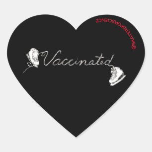 Gevaccineerde schaatser hart sticker