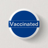 Gevaccineerde witte en blauwe Button (Voorkant)