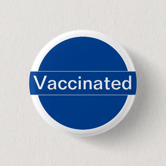 Gevaccineerde witte en blauwe Button (Voorkant)