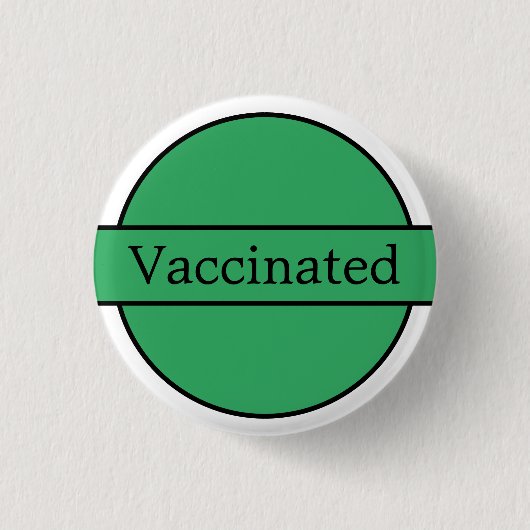 Gevaccineerde witte en groene Button (Voorkant)