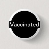 Gevaccineerde witte en zwarte Button (Voorkant)