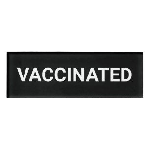 Gevaccineerde, zwarte witte aanpasbare naammarkeri naambadge