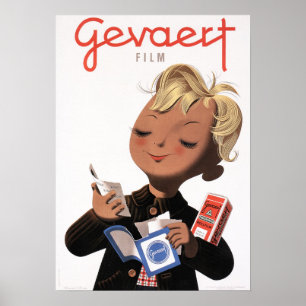 GEVAERT FILM België Camera Fotografie Retro Art Poster