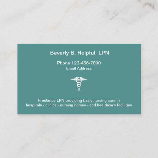 Gevalideerde medische verpleegkundige visitekaartje (Voorkant)