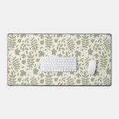 Gevallen bladeren Big Pattern Green op Cream Bureaumat (Keyboard & Muis)