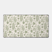 Gevallen bladeren Big Pattern Green op Cream Bureaumat (Voorkant)