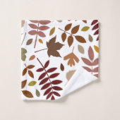 Gevallen Bladeren Lg Patroon Vallen Kleuren op Wit Bad Handdoek (Wasdoekje)