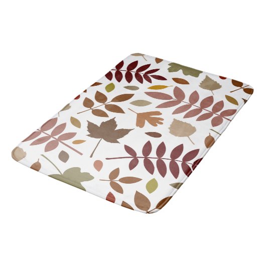 Gevallen Bladeren Lg Patroon Vallen Kleuren op Wit Badmat (Gekanteld)