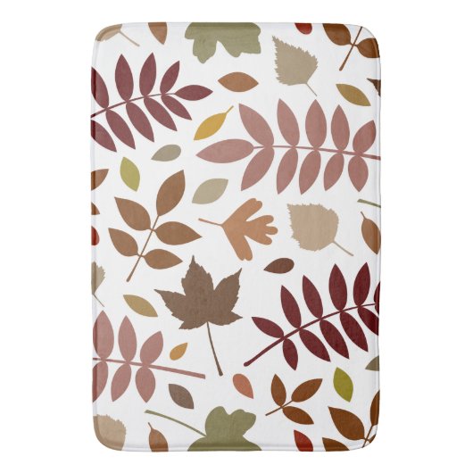 Gevallen Bladeren Lg Patroon Vallen Kleuren op Wit Badmat (Voorkant Verticaal)