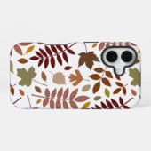 Gevallen Bladeren Lg Patroon Vallen Kleuren op Wit iPhone 16 Hoesje (Achterkant horizontaal)