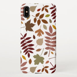 Gevallen Bladeren Lg Patroon Vallen Kleuren op Wit iPhone XS Max Hoesje