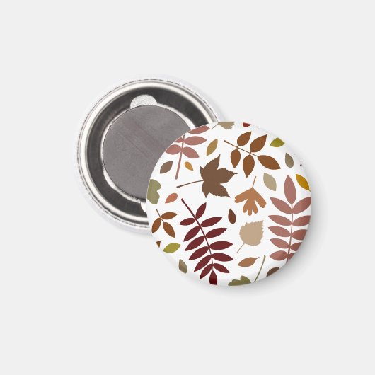 Gevallen Bladeren Lg Patroon Vallen Kleuren op Wit Magneet (Voorkant / Achterkant)