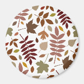 Gevallen Bladeren Lg Patroon Vallen Kleuren op Wit Magneet (Voorkant)