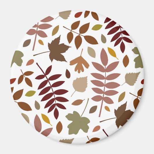 Gevallen Bladeren Lg Patroon Vallen Kleuren op Wit Magneet (Voorkant)