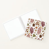 Gevallen Bladeren Lg Patroon Vallen Kleuren op Wit Notitieboek (Binnen)