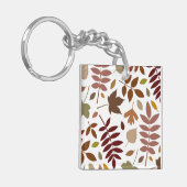 Gevallen Bladeren Lg Patroon Vallen Kleuren op Wit Sleutelhanger (Voorkant Links)