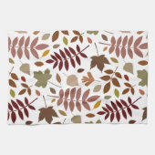 Gevallen Bladeren Lg Patroon Vallen Kleuren op Wit Theedoek (Horizontaal)