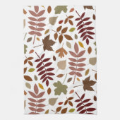 Gevallen Bladeren Lg Patroon Vallen Kleuren op Wit Theedoek (Verticaal)
