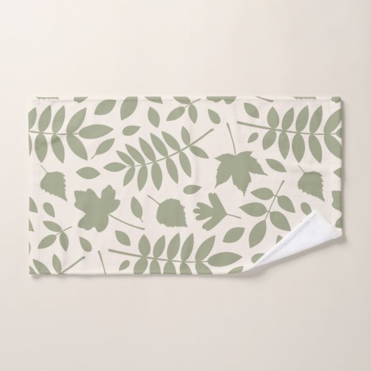 Gevallen bladeren LG Pattern Green op Cream Bad Handdoek (Handdoek)
