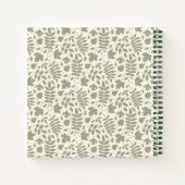 Gevallen bladeren LG Pattern Green op Cream Notitieboek (Achterkant)