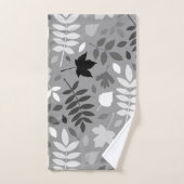 Gevallen bladeren LG Pattern Monochrome op Grijs Bad Handdoek (Handdoek)