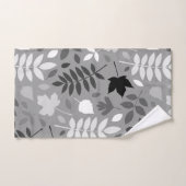 Gevallen bladeren LG Pattern Monochrome op Grijs Bad Handdoek (Handdoek)