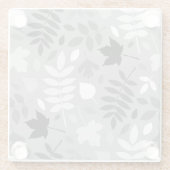 Gevallen bladeren LG Pattern Monochrome op Grijs Glazen Onderzetter (Achterkant)