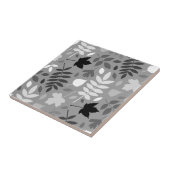 Gevallen bladeren LG Pattern Monochrome op Grijs Tegeltje (Zijkant)