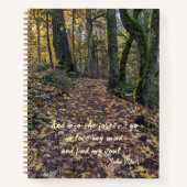 Gevallen bladeren op bosweg John Muir Quote Notitieboek (Voorkant)