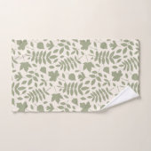 Gevallen bladeren Patroon Groen op Cream Bad Handdoek (Handdoek)