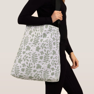 Gevallen bladeren Patroon Groen op Cream Crossbody Tas