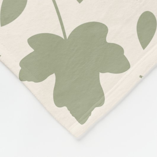 Gevallen bladeren Patroon Groen op Cream Fleece Deken (Hoek)