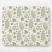 Gevallen bladeren Patroon Groen op Cream Muismat (Voorkant)