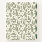 Gevallen bladeren Patroon Groen op Cream Notitieboek (Achterkant)