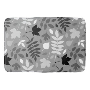 Gevallen bladeren Patroon Monochrome op grijs Badmat
