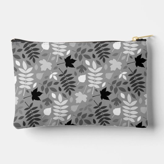 Gevallen bladeren Patroon Monochrome op grijs Etui (Achterkant)